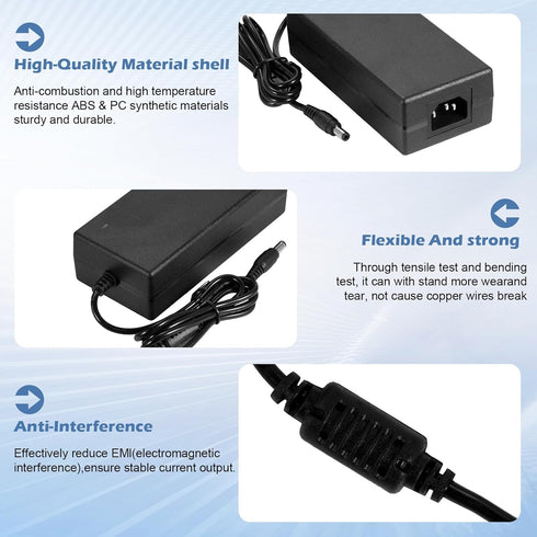HOAYVKJ 12V 5A 8-Way 100-240V 5.5x2.1mm Security Camera Power Supply with Splitter Cable AC to DC Converter for CCTV