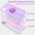 Wisdompro Glitter Case for iPhone 11, Purple, with Ring Holder Kickstand for Women Girls