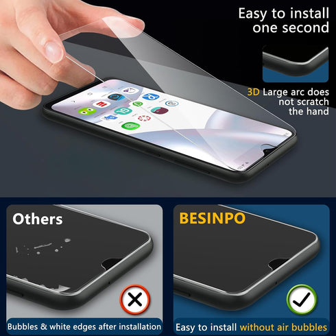 BESINPO 2 Pack Screen Protector for Gabb Phone 3 Pro, 9H Tempered Glass Film, Ultra HD, Bubble Free, 6.6 Inches