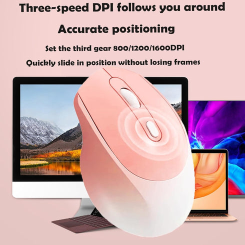 Wireless Gradient Color Bluetooth Mouse, Dual Mode Rechargeable Silent Slim Laptop Mouse for Laptop, Desktop, iPad,