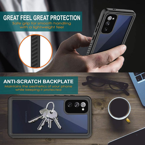 ANTSHARE Waterproof Case for Samsung Galaxy S20 FE 5G, Built-in Screen Protector, 360° Full Body Heavy Duty Shockproof