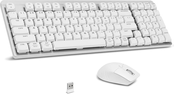 LeadsaiL Wireless Keyboard and Mouse Combo, 2.4Ghz Cordless Mechanical Keyboard and Silent Mouse