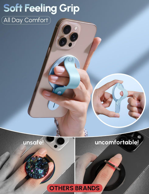 GripMate 17 16/15/14/13/12,Blue for Magsafe Phone Grip for iPhone - Magnetic Phone Ring Holder Detachable for iPhone