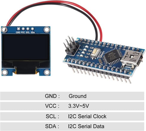 DWEII 6PCS I2C 128X64 0.96 Inch SSD1315 R3 OLED Display Module IIC Display Module Yellow Blue Two-Color Display