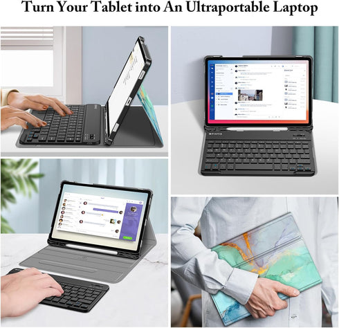 Fintie Keyboard Case for Samsung Galaxy Tab S9 FE 10.9 Inch, Detachable Wireless Bluetooth Keyboard, Slim Stand Cover