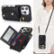iPhone 12 Pro Max Case with Card Holder and Strap, Zipper Pocket, Crossbody Lanyard Strap, Cute Phone Wallet Case for
