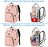 MATEIN Waterproof Nursing Backpack for Women, 15.6 Inch Travel Laptop Bag with Removable Organizer, Pink