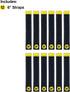 Selfie Straps by Wrap-It Storage, 6-inch Black Elastic Hook and Loop Cord Organizer Wraps, 12-Pack