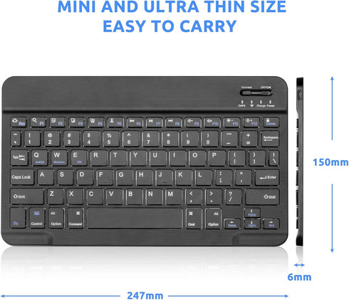 Portable iPad Keyboard 10th Generation, Small Bluetooth Keyboard for iPad Pro, iPhone, Samsung Tablet, US Mechanical
