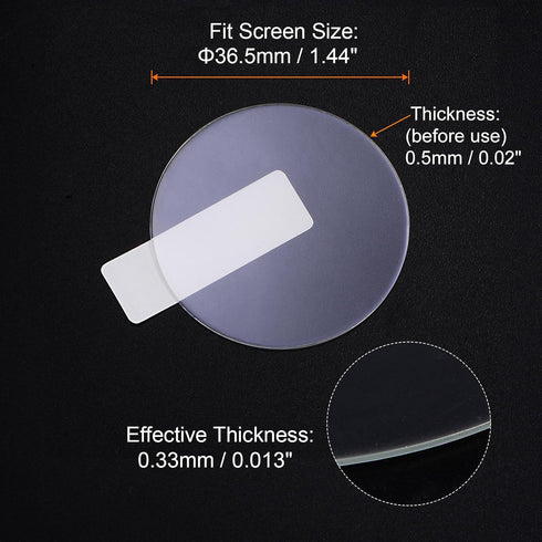 5pcs Watch Glass Screen Protectors, 36.5mm Violet Tempered Glass Anti-Glare for Smartwatch Protection