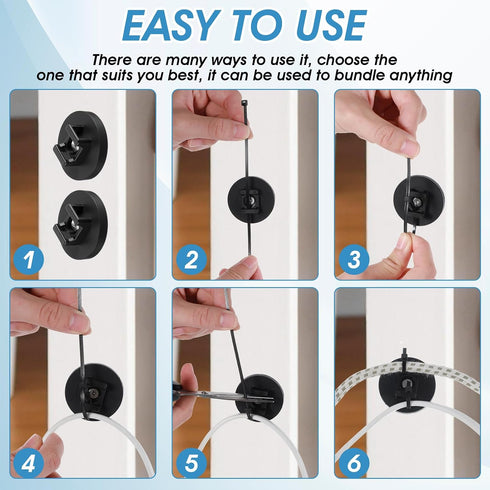 AojSup (60 43 mm) Magnetic Zip Tie Mount, Multipurpose Cable Holder, Magnets Magnetic Wire Management Bases with Heavy