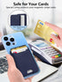 TopMade Magnetic Wallet Card Holder for iPhone 14/13/12 Mag-Safe Series, Leather, RFID Blocking, Fit 4 Cards, Blue