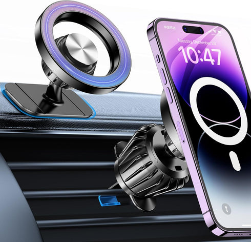Magnetic Phone Holder for Car Dashboard with 20 Strong Magnets, 360° Rotation Air Vent Mount for iPhone 15 14 13 12 Pro