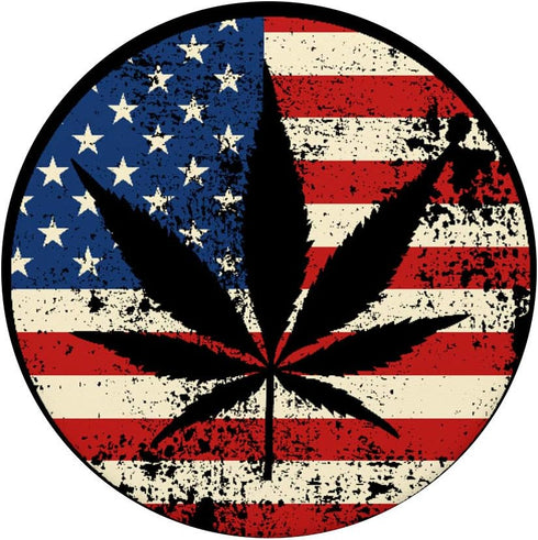 Vintage Marijuana American Pot Leaf Flag Distressed USA Weed - PopSockets Swappable PopGrip