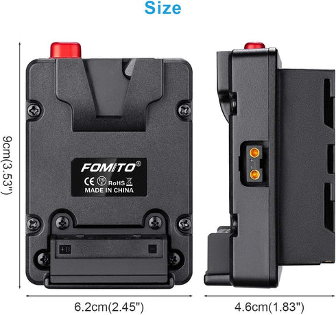 Fomito NP-F Dummy Battery to V-Lock V Mount Plate for Sony F970 F750 F550 Battery to Camera Monitor