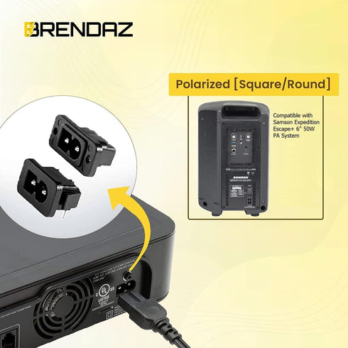BRENDAZ (5-Pack) C7 2 (6-Feet) Polarized Power Cord, Prong AC Power Cable, Compatible with Vizio D, E, M Series HDTV