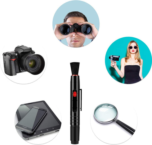 3 Pieces Multifunction Lens Cleaning Pen Brush, Camera Screen Cleaning Pen for SLR, Telescope, Magnifying Glass, Phone
