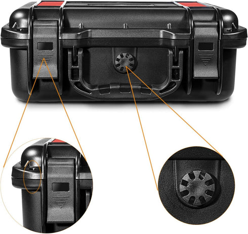 Waterproof Hard Case with DIY Customizable Foam Insert - 11 x 9 x 5in (Black)