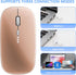 Slim Rechargeable Wireless Silent Mouse, 2.4G & Bluetooth Technology for Laptop/PC/Mac/iPad - Gold