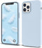 IceSword Liquid Silicone Slim Case for iPhone 12 Pro Max, Soft Anti-Scratch Microfiber Lining, Matte Pastel Baby Blue