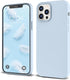 IceSword Liquid Silicone Slim Case for iPhone 12 Pro Max, Soft Anti-Scratch Microfiber Lining, Matte Pastel Baby Blue