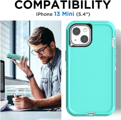 AICase for iPhone 13 Mini Case(5.4") with Glass Screen Protector, Heavy Duty Drop Protection Full Body Rugged Shockproof/Dust Proof Military Protective Tough Durable for iPhone 13 Mini 5.4"_9
