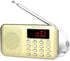 Retekess PR11 Portable AM FM Radio, Rechargeable Transistor Radio with Headphone Jack and MP3 Support (Gold)