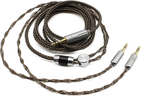 Youkamoo 8 Core Braided Silver Plated Replacement Cable for Hifiman HE4XX, 3.5mm to Dual 3.5mm Male