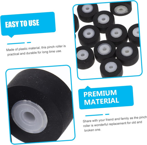6Pcs Pinch Cassette Tape Roller Roller Replacement for Player Tape Deck Pulley Accessories for Recorder Repair