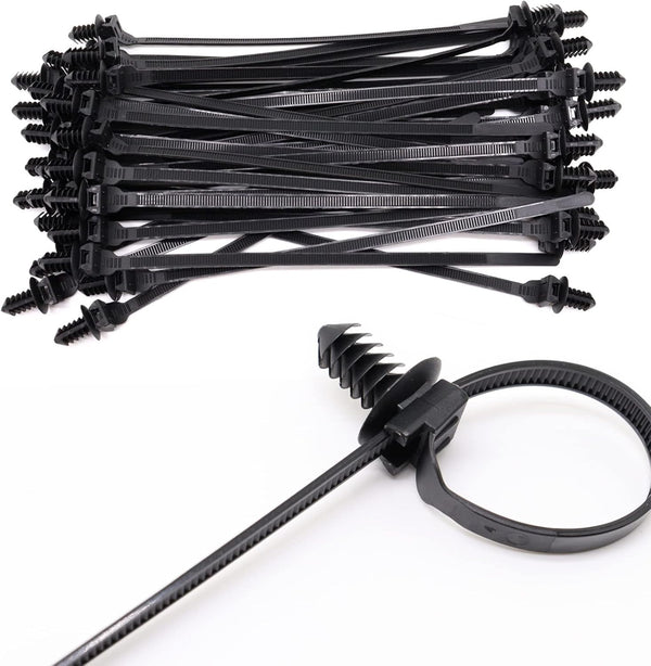 Benliu 50 Pcs Heavy Duty Nylon Cable Zip Tie, 8.3x0.2 inch Self Locking Assortment in Black