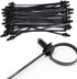 Push Mount Zip Ties, 8 inch Cable Zip Tie Black Wire Tie with Push Pin for Indoor and Outdoor (100 Pack)