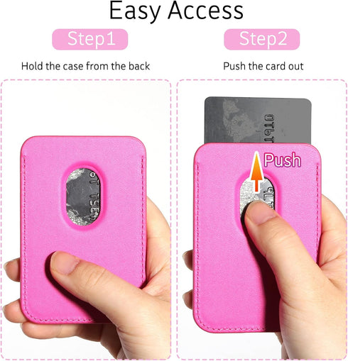BENTOBEN Magnetic Phone Wallet Card Holder Case Compatible with MagSafe for iPhone 15 14 13 12, Hot Pink