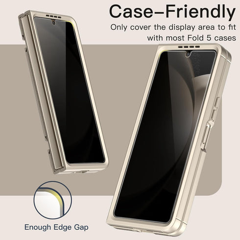JETech Front Privacy Screen Protector for Samsung Galaxy Z Fold 5, Anti-Spy Tempered Glass Film, Case-Friendly, Easy
