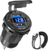 Upgraded 78W 12V USB Outlet Qidoe Charger Socket, 4 Port Dual 30W PD & Quick Charge 3.0 with Voltmeter & 3FT Cable