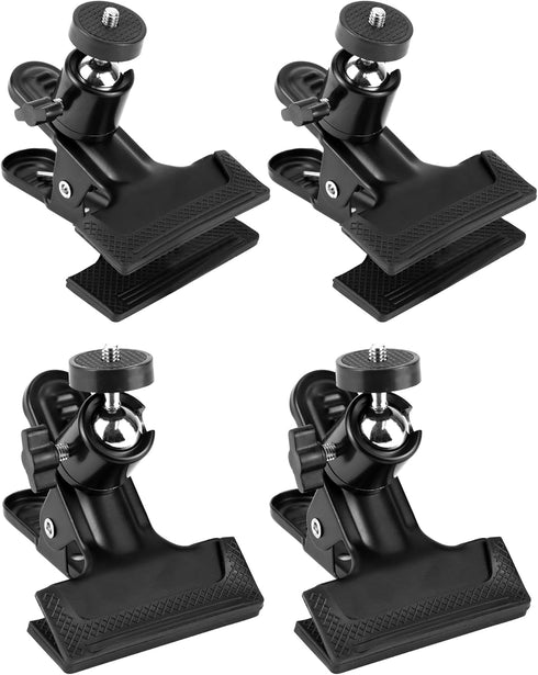 QWORK 4 Pack Multifunctional Tripod Camera Clamp Flash Holder with 360 Swivel Tripod