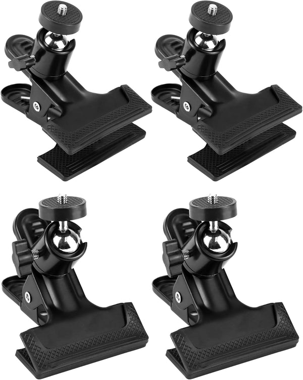 QWORK 4 Pack Multifunctional Tripod Camera Clamp Flash Holder with 360 Swivel Tripod