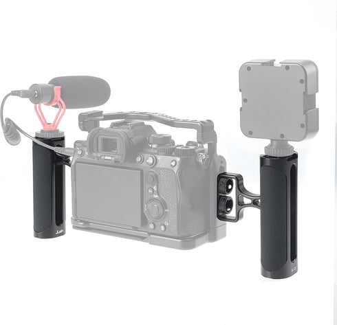 Hersmay 1/4"-20 Mini Side Handle Camera Hand Grip with Screws Stabilizer with ARRI-Style Mount Screw & Cold Shoe Mount