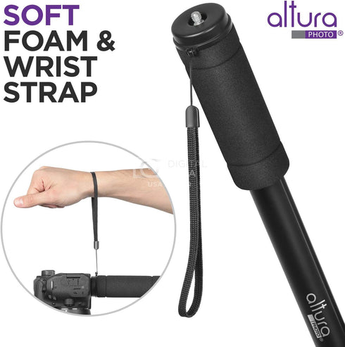 Altura Photo 62-Inch Camera Monopod, Heavy Duty for Canon, Nikon, & Sony Mirrorless & DSLR Cameras