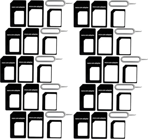 New Nano and Micro Sim Adapter with Eject Pin Needle - 10 Pack