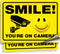 iSYFIX Smile You're on Camera Stickers for Business - 2 Pack 14x10 Inch - UV Protection, Weather Resistance