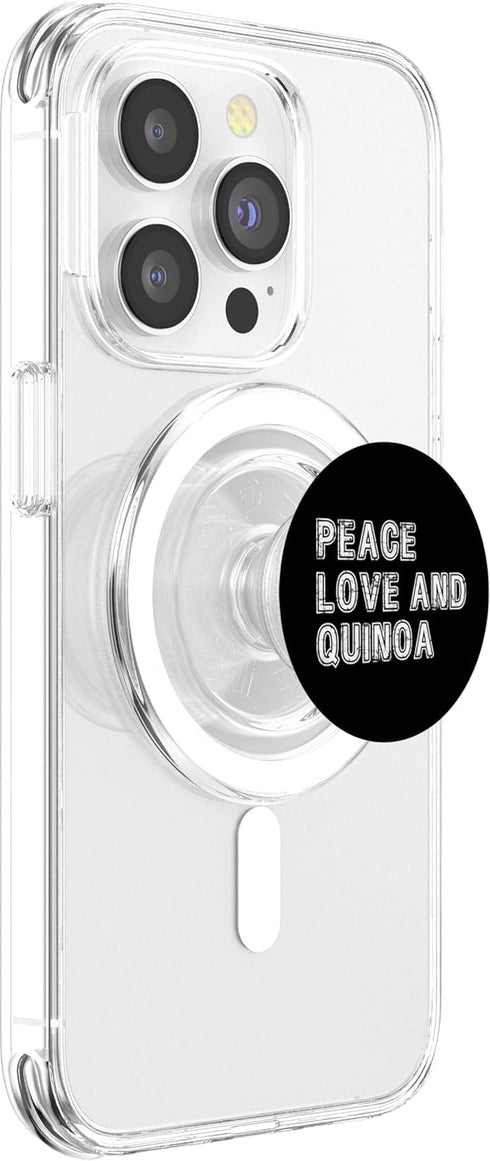 Quinoa Gifts Peace Love and Quinoa PopSockets PopGrip for MagSafe