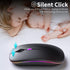 Wireless Bluetooth Mouse, Rechargeable LED Dual Mode Mouse (Bluetooth 5.2 and USB Receiver) Portable Silent Mouse,for Laptop/Desktop/Tablet(Black)