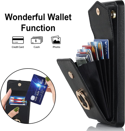 Asuwish Phone Case for Samsung Galaxy A32 5G 2021, Wallet Cover with Tempered Glass Screen Protector, RFID Blocking,