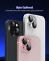 iPhone 15 Plus Camera Lens Protector - Black Metal Aluminium Alloy Ring, 9H Tempered Glass, Case Friendly Cover.