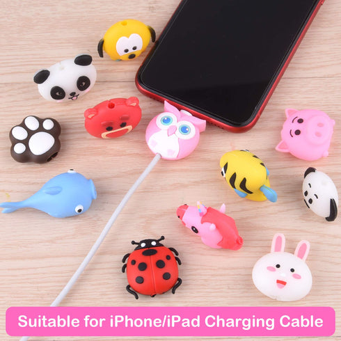 TUPARKA 18pcs Cute Unicorn Fish Animal USB Lightning Cable Protectors for iPhone/iPad - Phone Accessory Saver