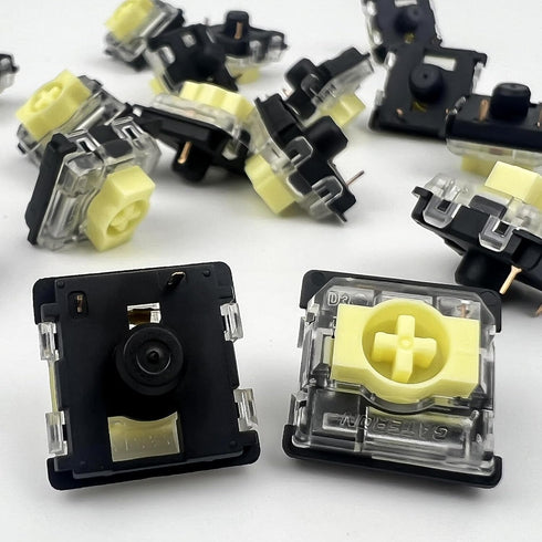 GATERON KS-33 Low Profile Banana Keyboard Switches, Tactile 3-Pin RGB LED Pre-Lubed for MX Mechanical (Banana 72PCS)