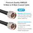 KMR240 50ft N Male to N Male Low Loss Coax Cable, N Type Cable, 50 Ohm Coax Extension with N Male Connector