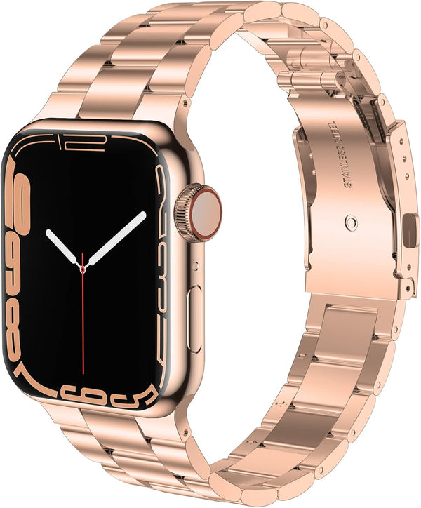 baozai Compatible with Apple Watch Series 10 Band, Premium Stainless Steel iWatch Band for All Series 42mm 41mm 40mm