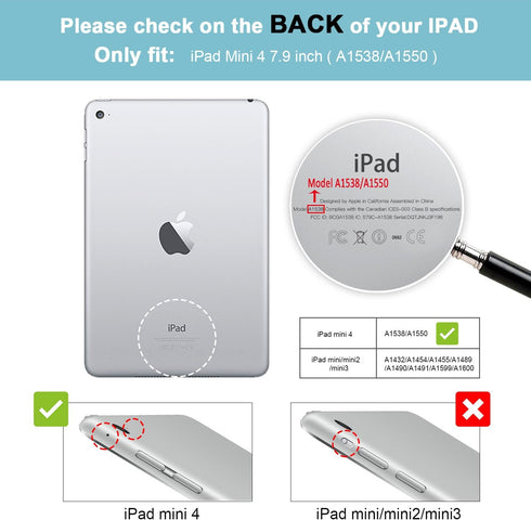 ProCase Smart Case for iPad Mini 4th Generation (2015 Model), Lightweight Cover with Auto Sleep/Wake, Navy