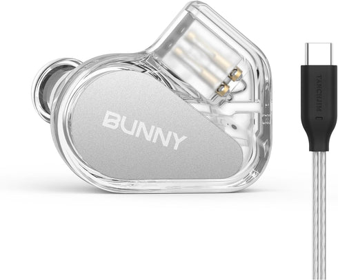 Bunny Gaming Earphones with Single Dynamic Dual-Chamber Driver, Wired Earbuds IEM, 1DD